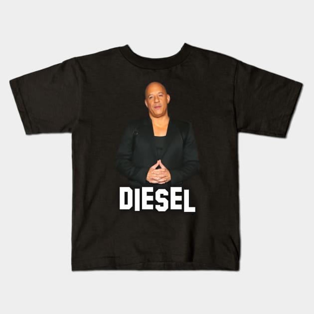 Vin Diesel - Inscription Diesel - Digital art #6 Kids T-Shirt by Semenov